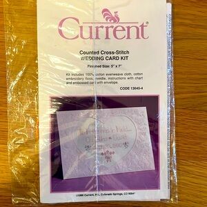 NWT counted cross stitch wedding card kit